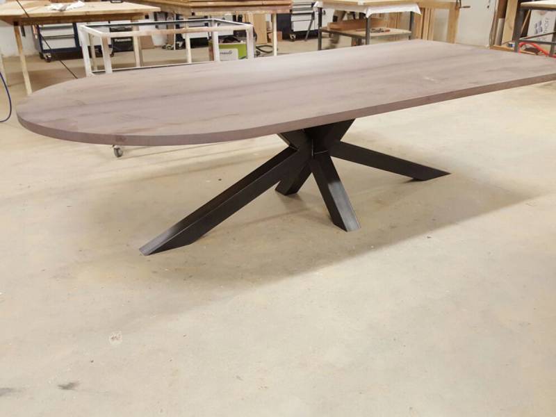 Alsjeblieft kijk verdund Elastisch Grote tafel eiken zwart staal kruis | Te Boveldt Meubelmakerij &  Interieurbouw