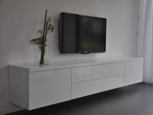 Tv meubel zwevend MDF hoogglans RAL9010